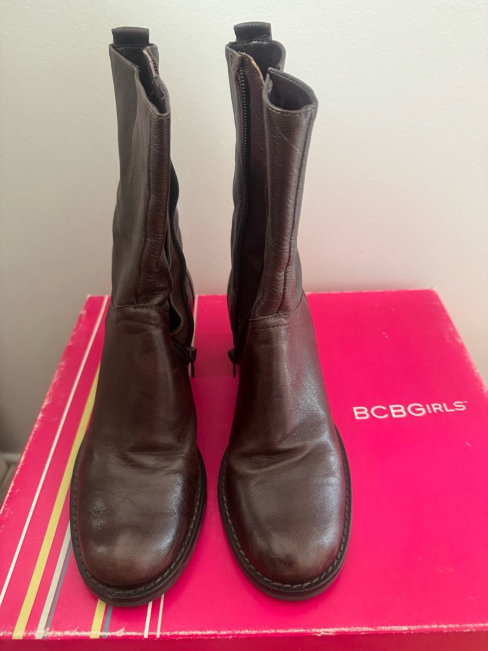 BCBGirls Brown Leather Ankle Boots